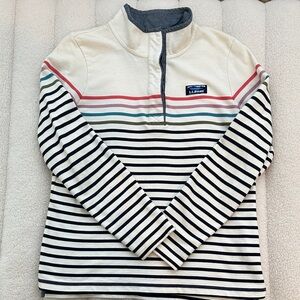 L.L. Bean Multicolor Striped Half-Zip Top